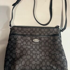 Coach Black and Gray Signature Crossbody Bag